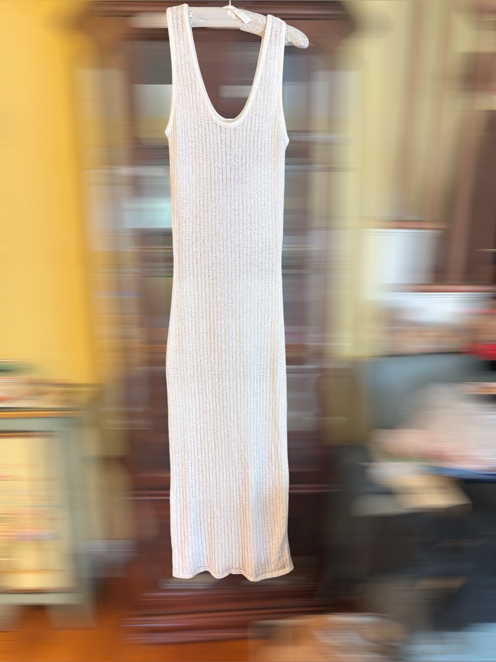 Shade & Shore Cream Ribbed Knit Coverup Size L NWT